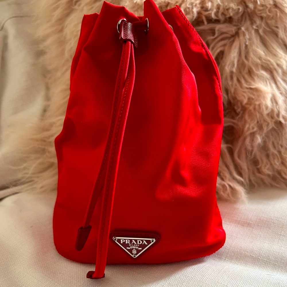 Prada red small re-nylon bag